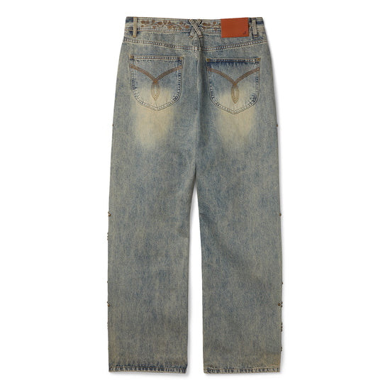 Adidem Asterisks Rivet Chainstitch Jeans (Rust Wash)