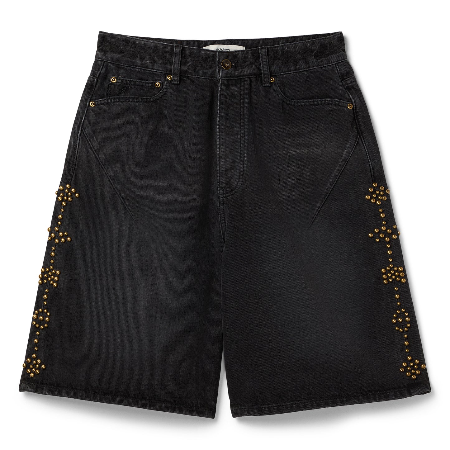 Adidem Asterisks Studded Denim Shorts (Black)
