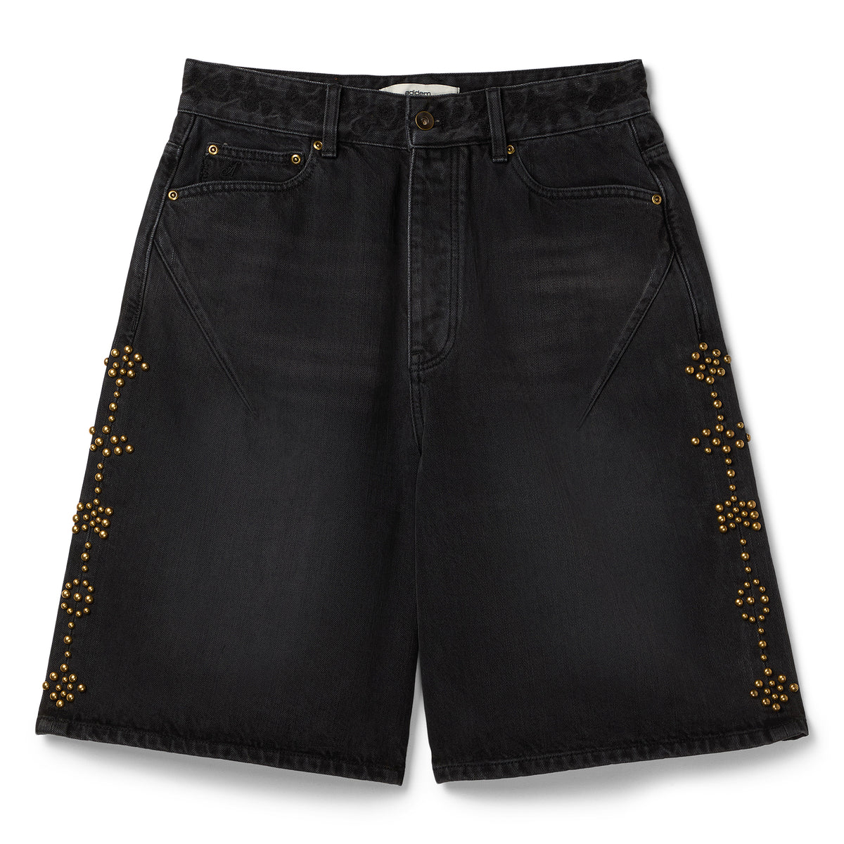 Adidem Asterisks Studded Denim Shorts (Black)