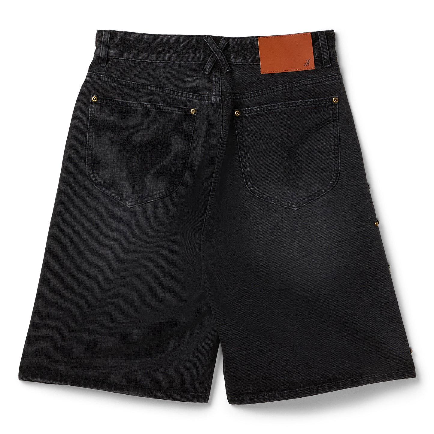 Adidem Asterisks Studded Denim Shorts (Black)