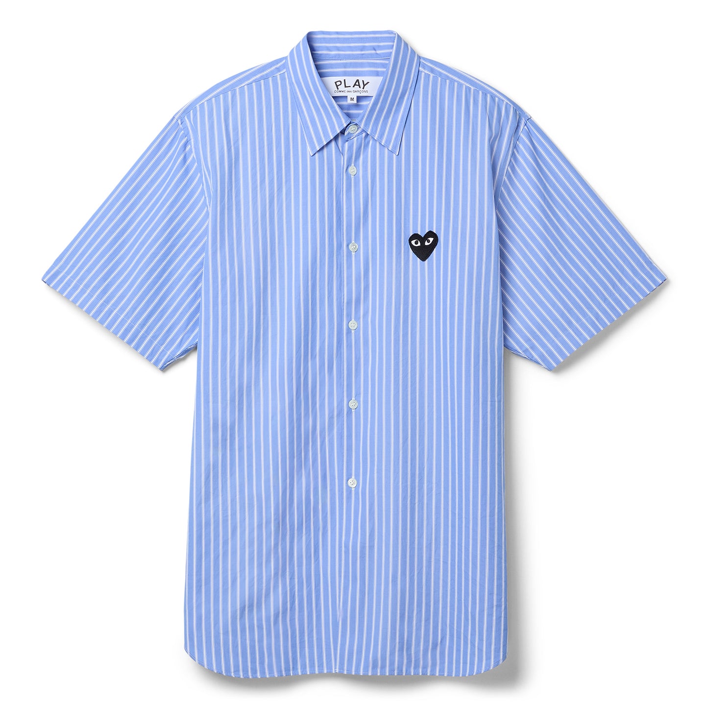 Comme Des Garcons PLAY Short Sleeve Shirt Black Emblem (Stripe)