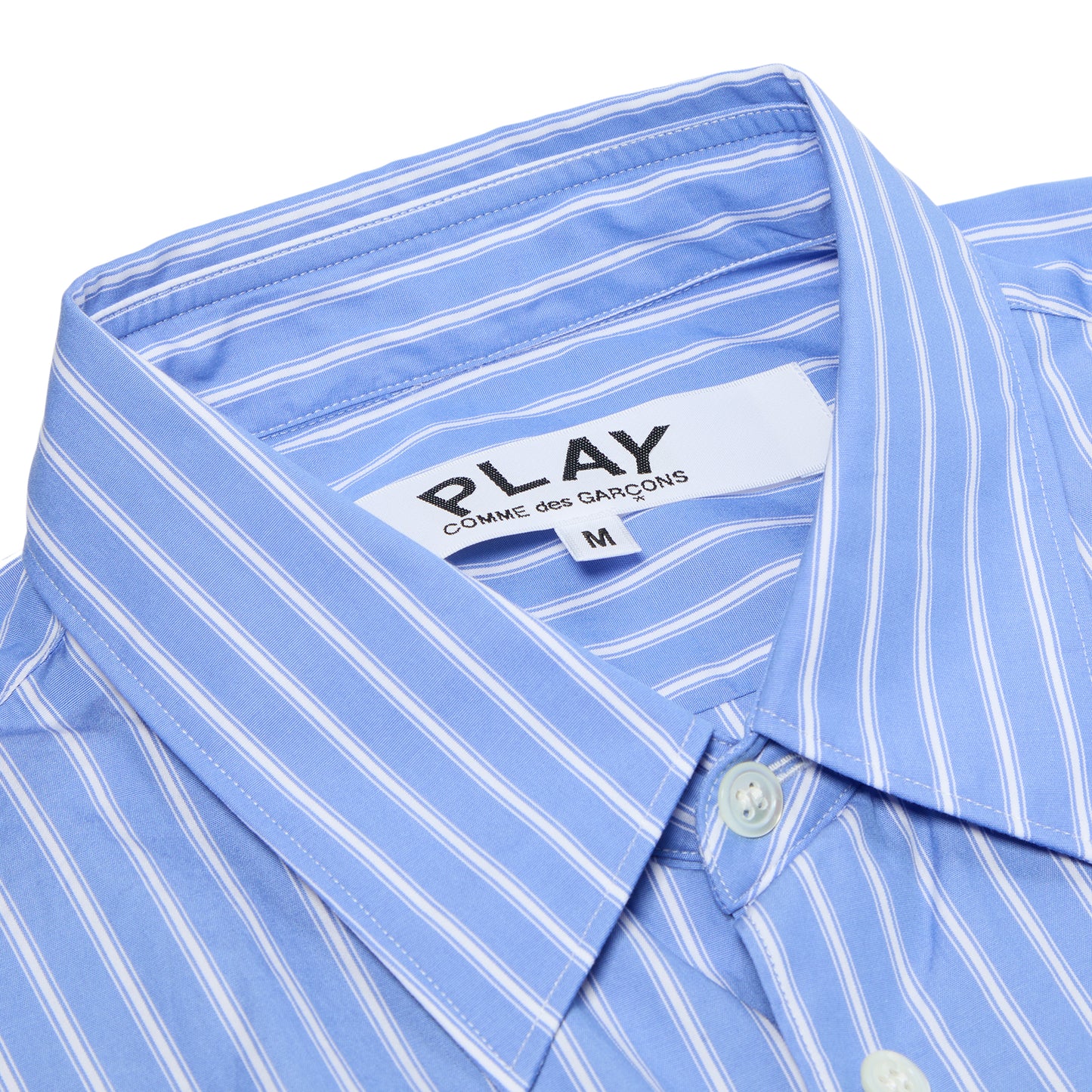 Comme Des Garcons PLAY Short Sleeve Shirt Black Emblem (Stripe)