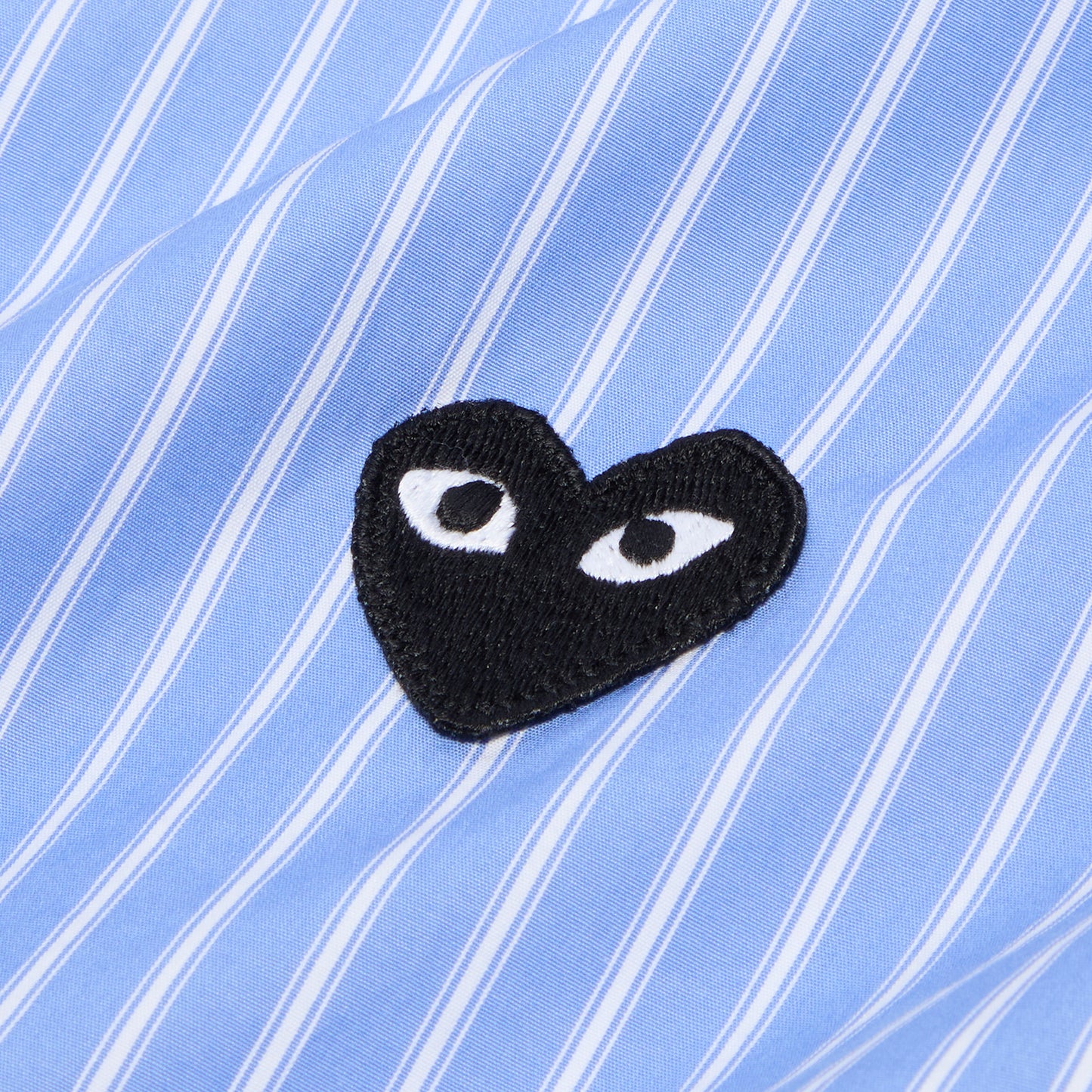 Comme Des Garcons PLAY Short Sleeve Shirt Black Emblem (Stripe)