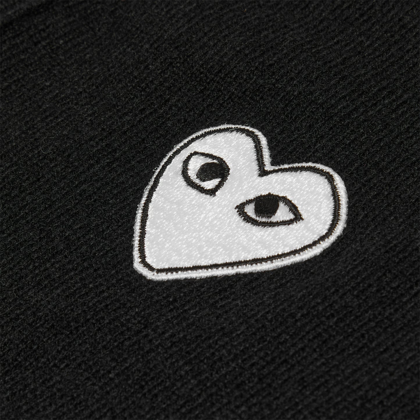 Comme Des Garcons PLAY V-Neck Cardigan White Emblem Knit (Black)
