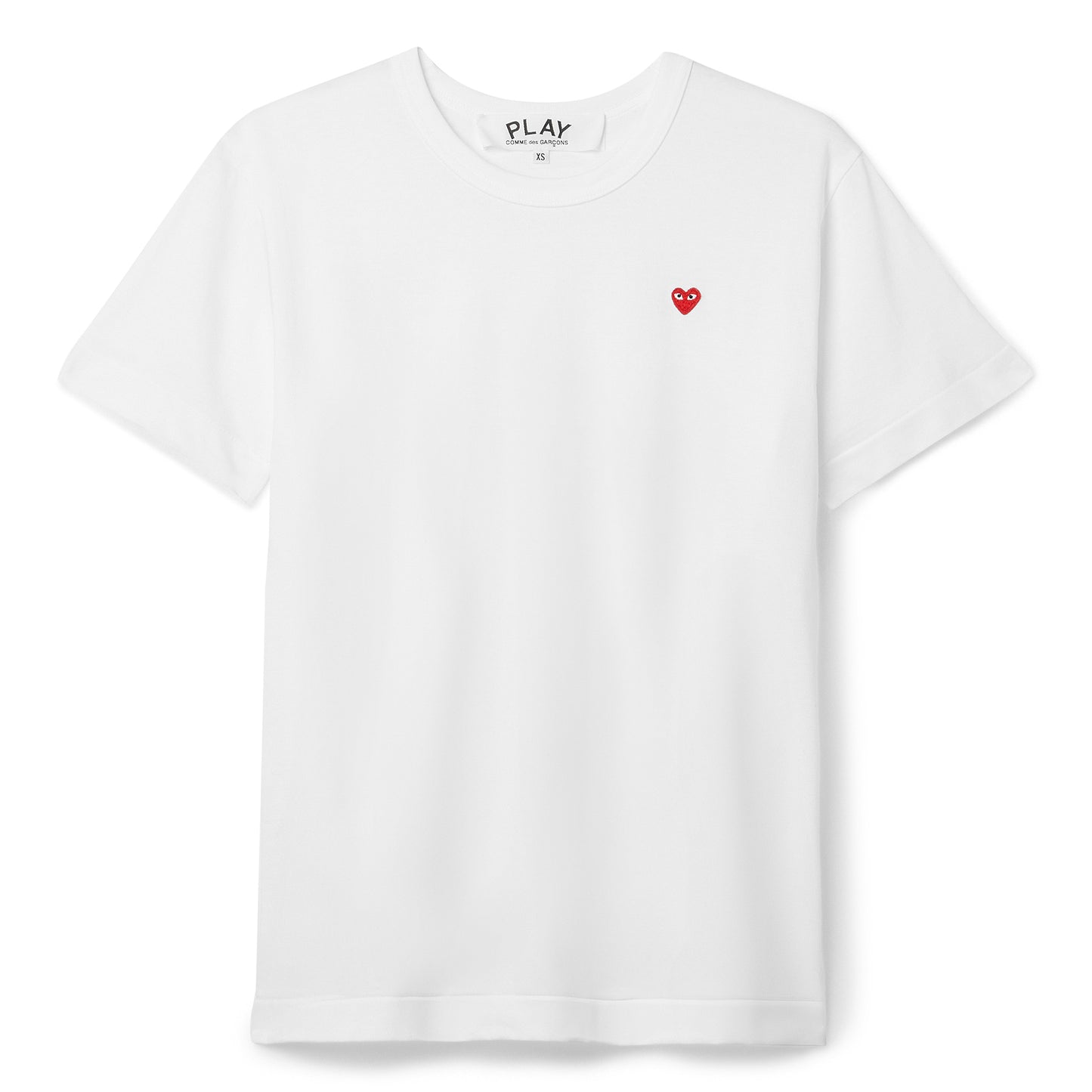 Comme Des Garcons PLAY T-Shirt Small Red Emblem (White)