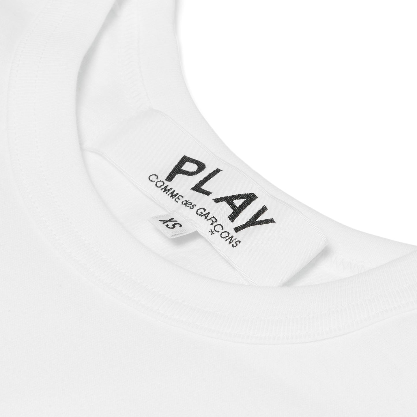 Comme Des Garcons PLAY T-Shirt Small Red Emblem (White)
