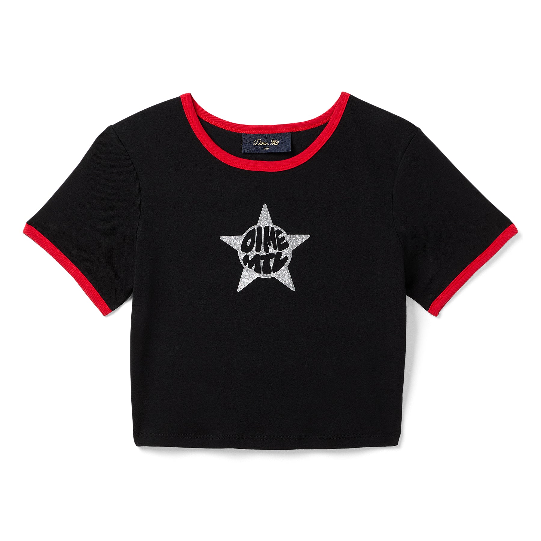 Dime Womens Star Baby Tee (Black)