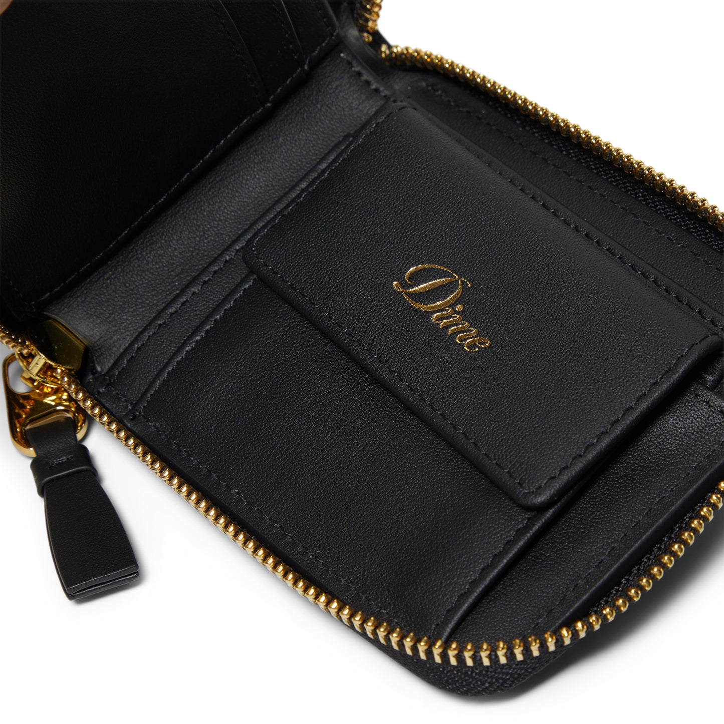 Dime Cursive Zip Wallet (Black)