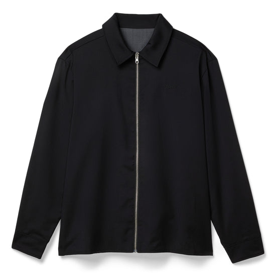 Grand Collection Reversible Wool Overshirt (Charcoal/Black)