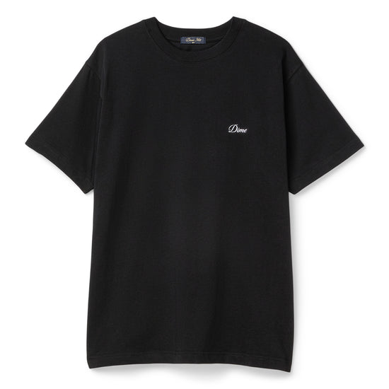 Dime Cursive Small Logo T-Shirt (Black)