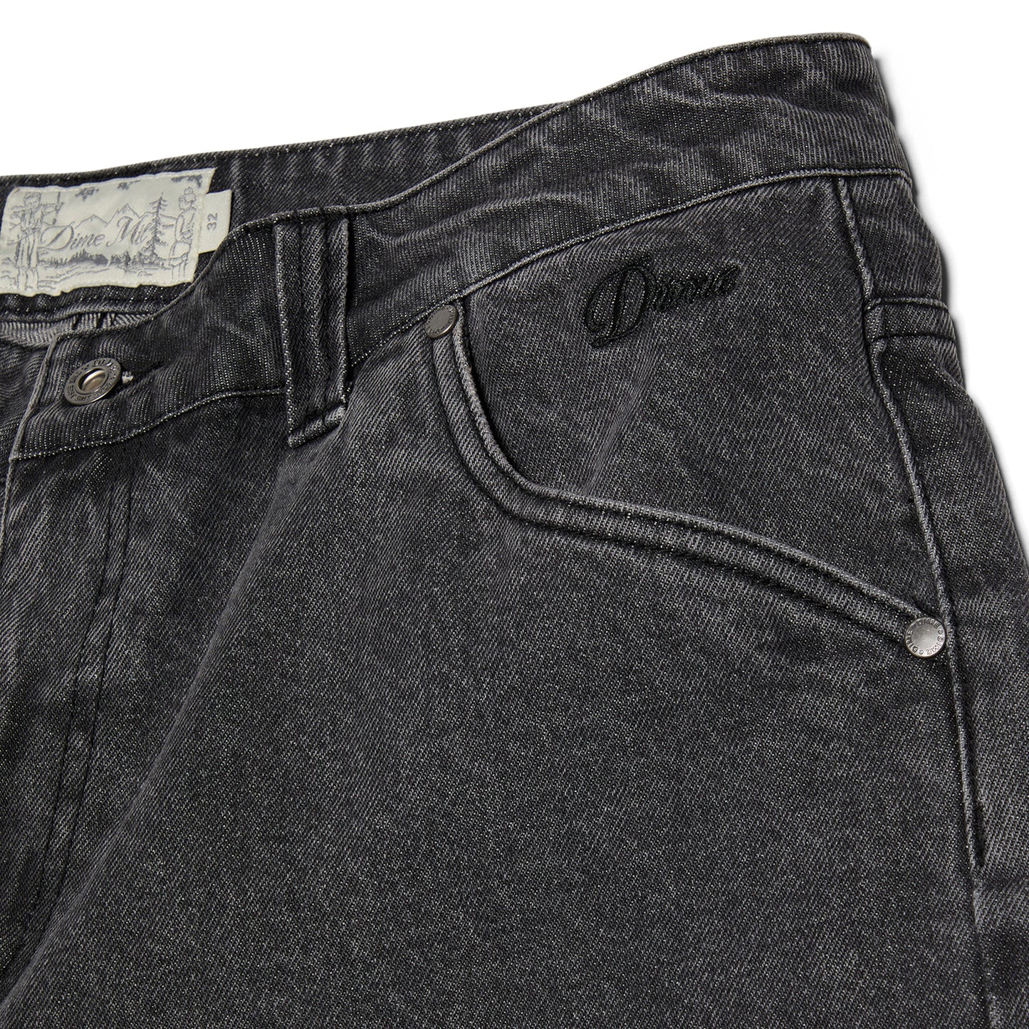 Dime Classic Denim Shorts (Faded Black)