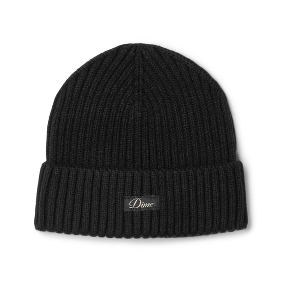 Dime Cursive Rib Beanie (Black)