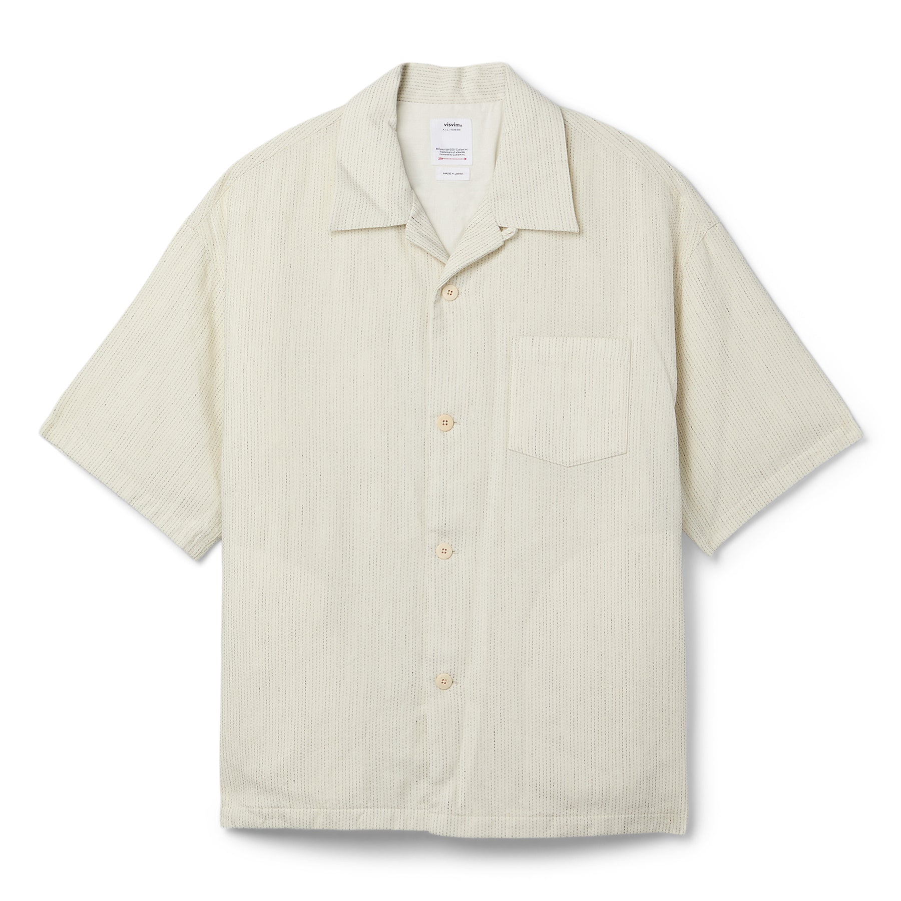 Visvim Wallis Button Down Short Sleeve Shirt (Off White)