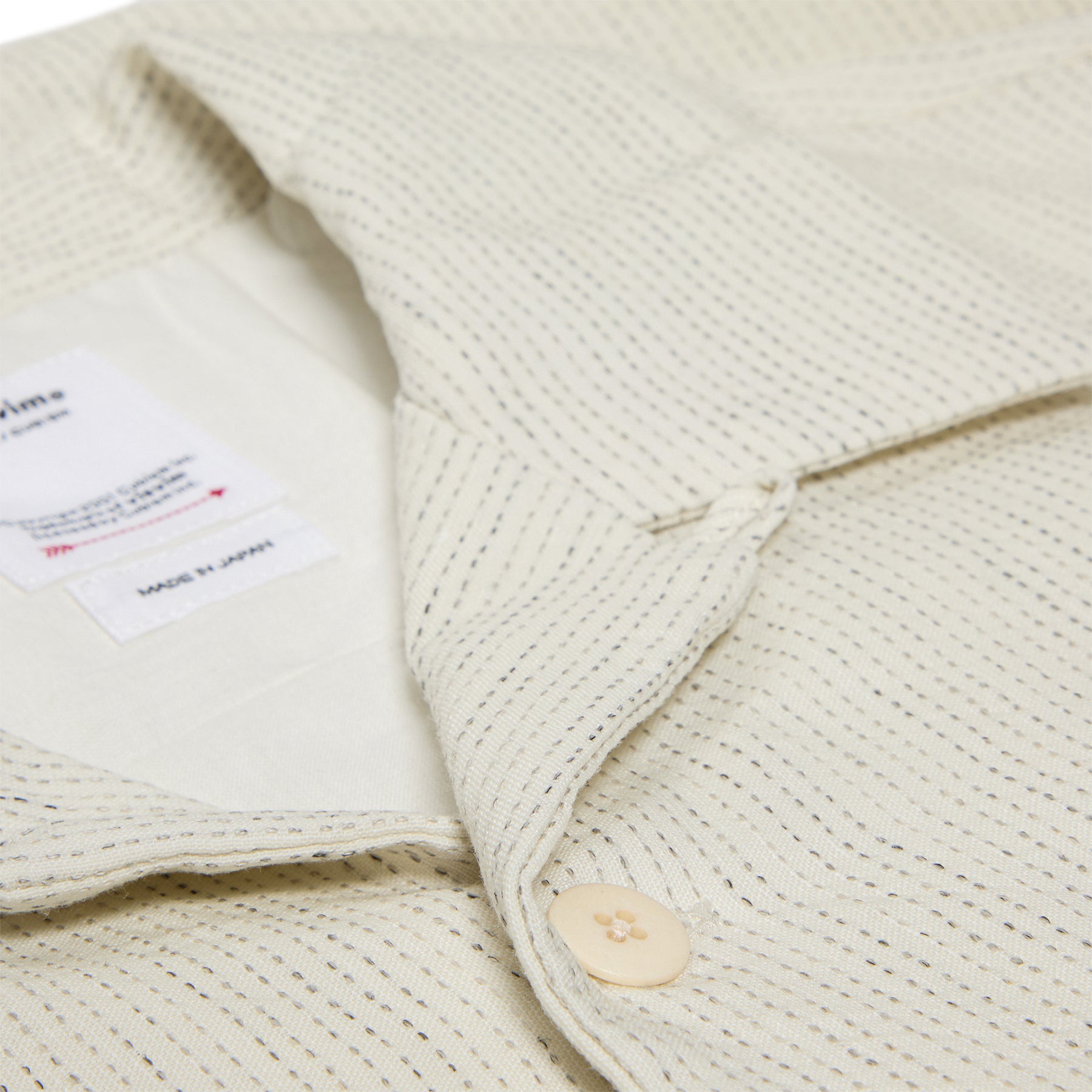 Visvim Wallis Button Down Short Sleeve Shirt (Off White)