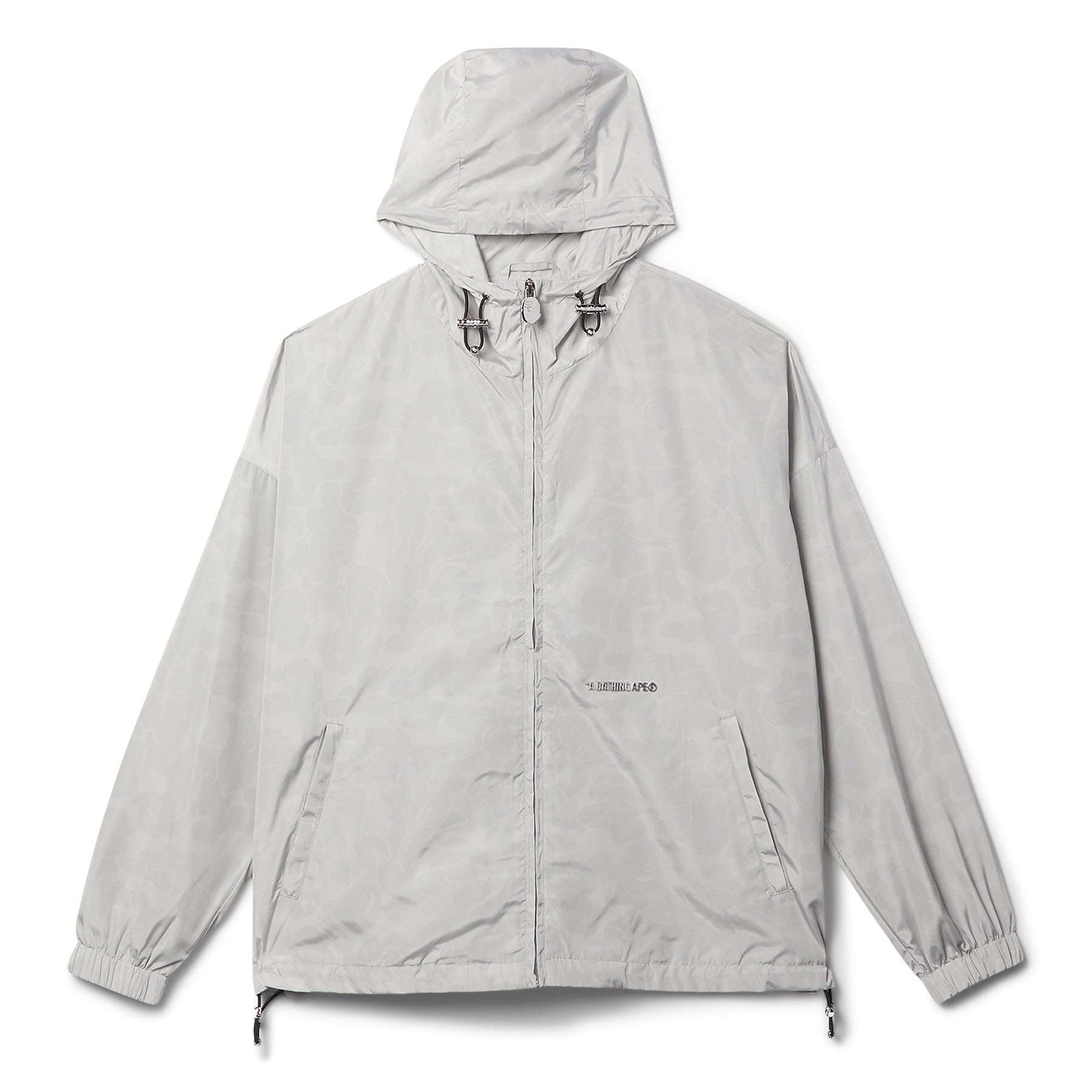 A Bathing Ape Solid Color Nylon Hooded Jacket (Gray)