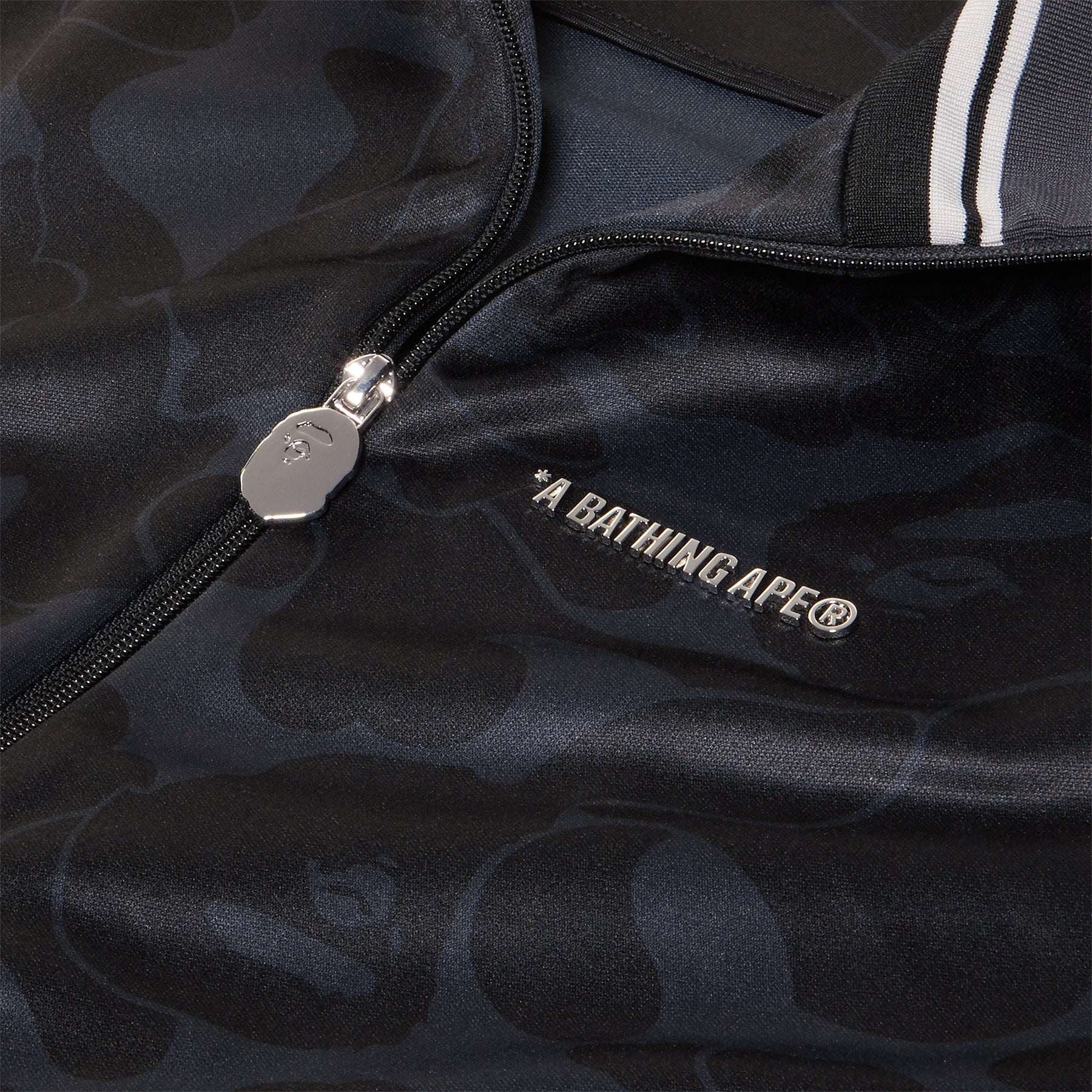 A Bathing Ape Solid Camo Bathing Ape Logo Relaxed Fit Track Jacket (Black)