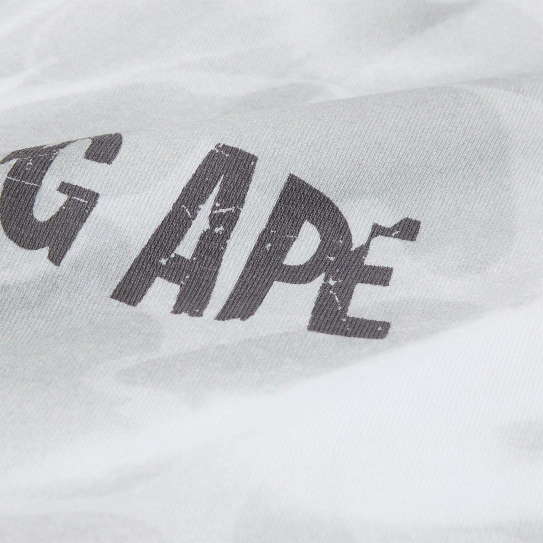 A Bathing Ape Overall Print Logo Relaxed Fit Tee (White)