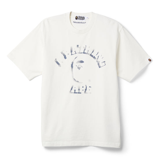 A Bathing Ape Garment Dye Spray Print College Relaxed Fit Tee (Ivory)
