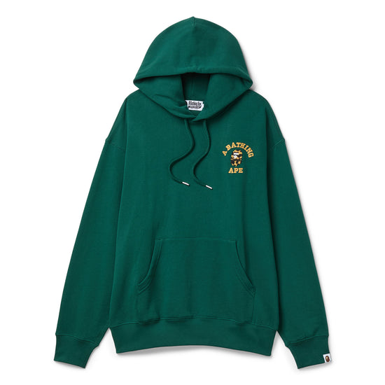 A Bathing Ape 1St Camo College Logo Relaxed Fit Pullover Hoodie (Olive)