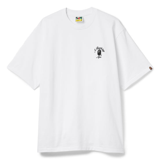 A Bathing Ape One Point College Relaxed Fit Tee (White)