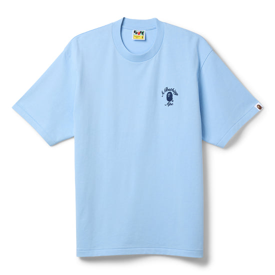 A Bathing Ape One Point College Relaxed Fit Tee (Sax)