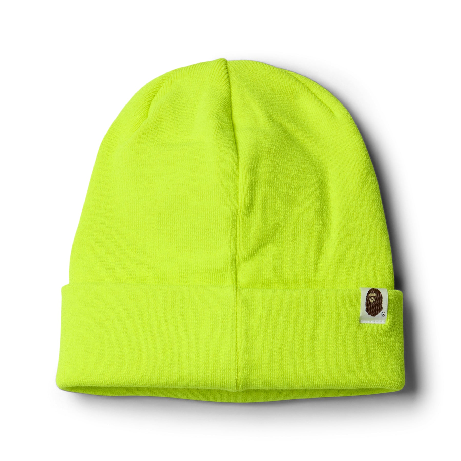 A Bathing Ape One Point Ape Head Knit Cap (Yellow)
