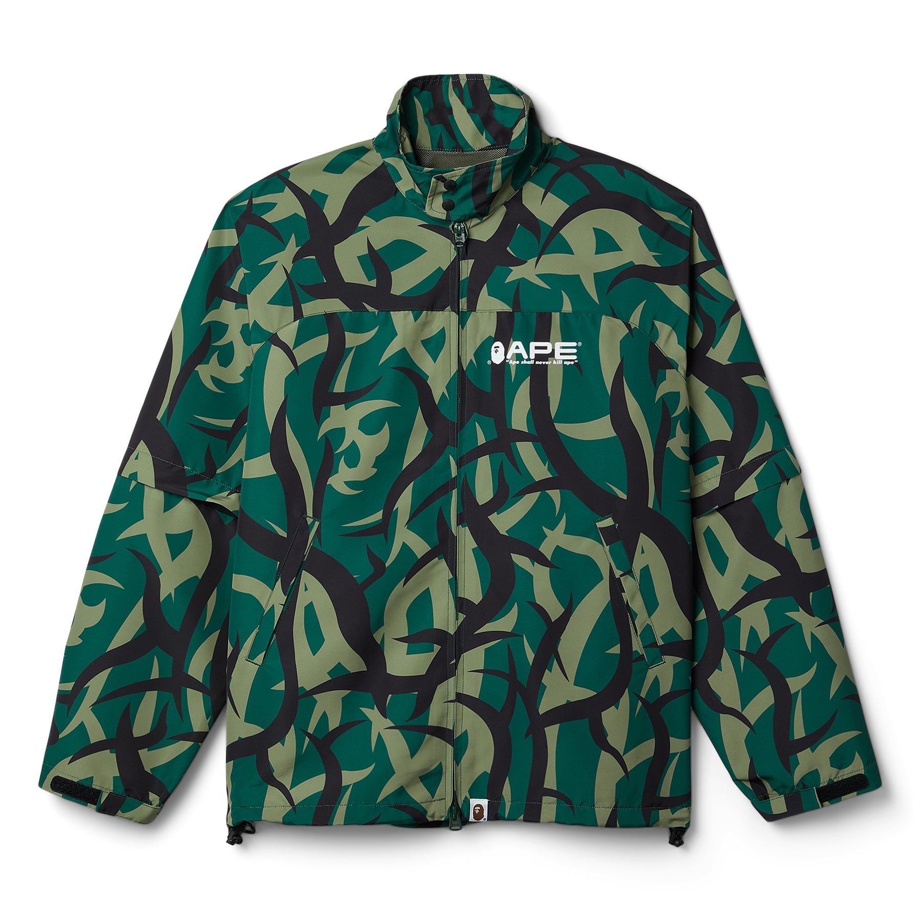 A Bathing Ape Trial Camo Rain Jacket (Green)