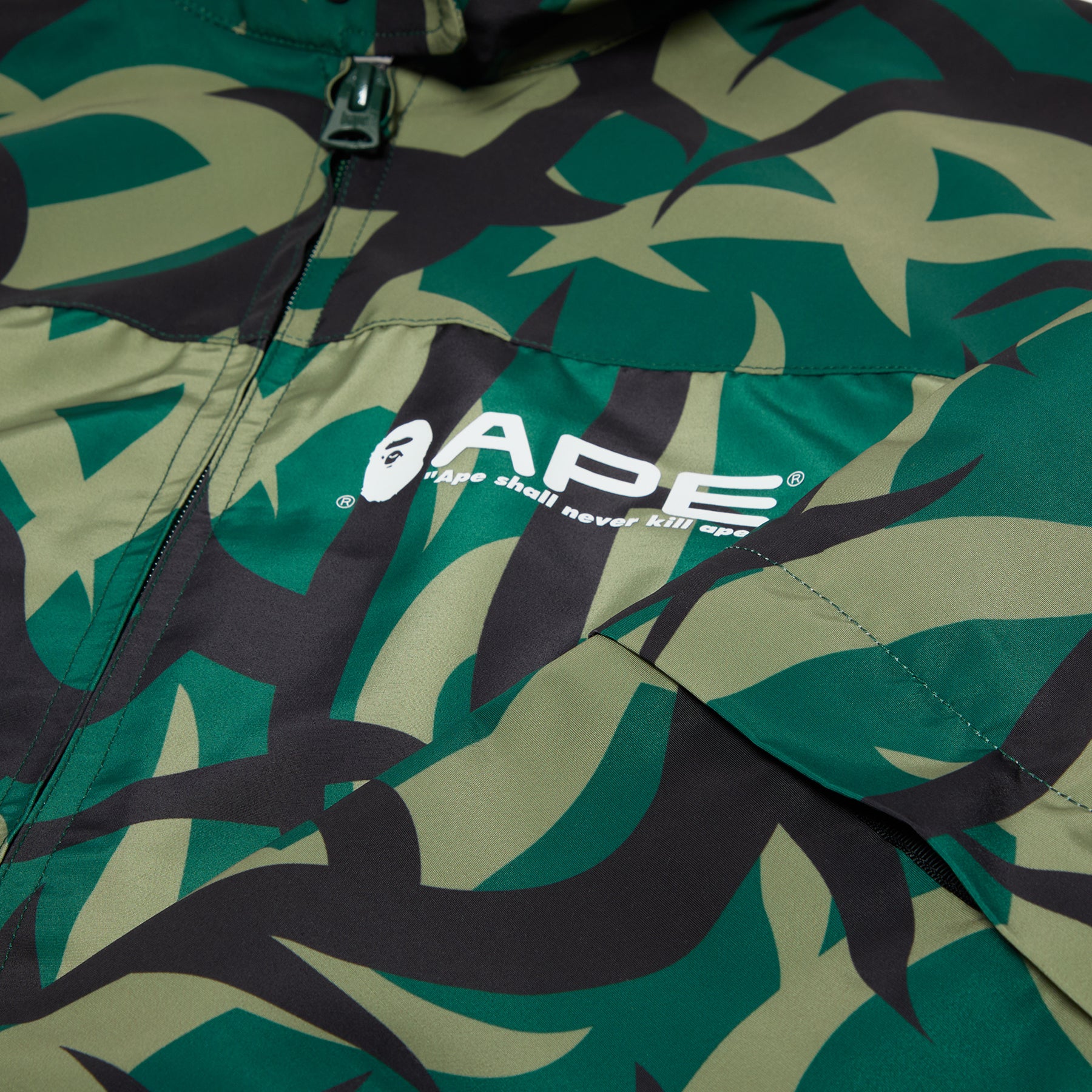 A Bathing Ape Trial Camo Rain Jacket (Green)