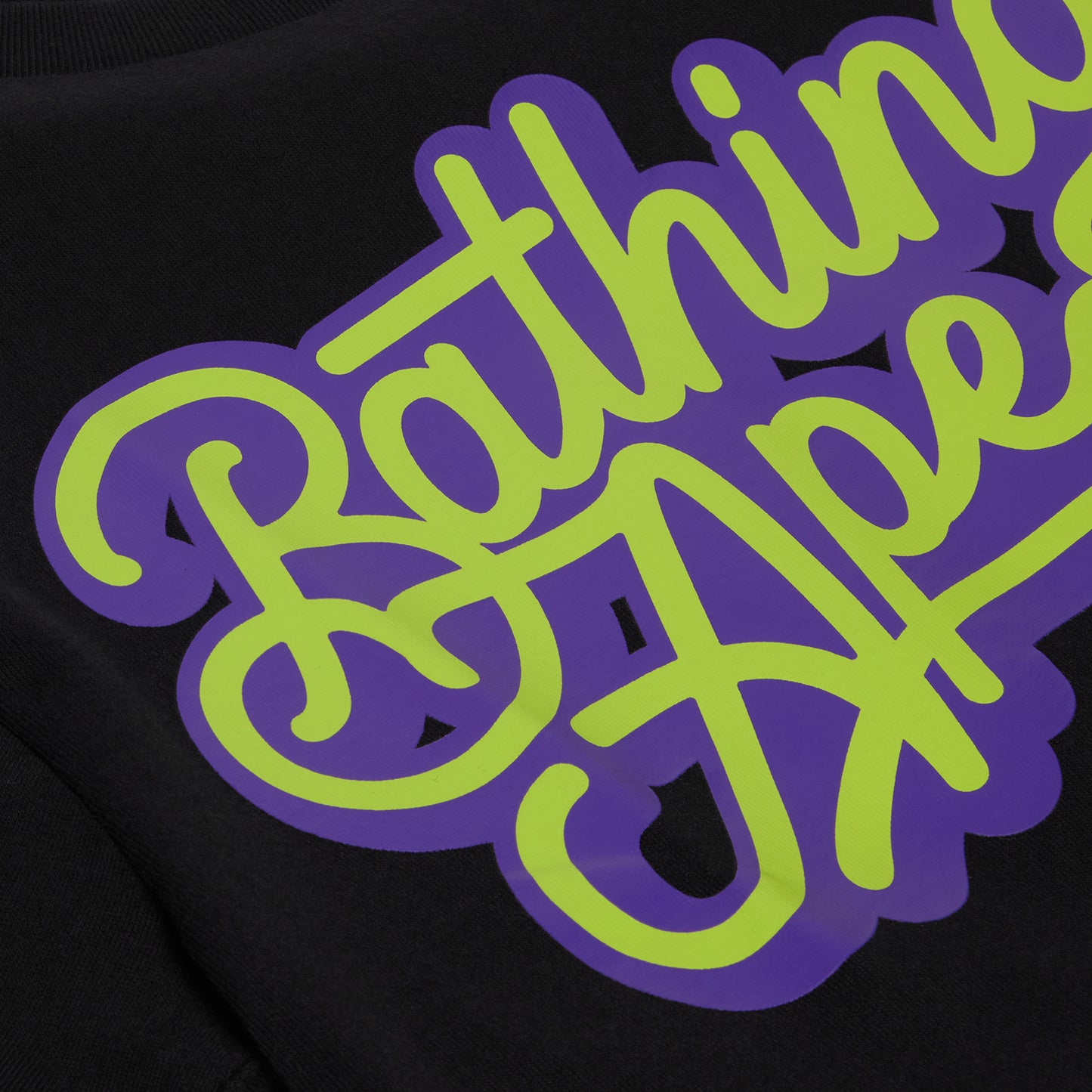 A Bathing Ape Bathing Ape Script Logo Tee (Black/Green)