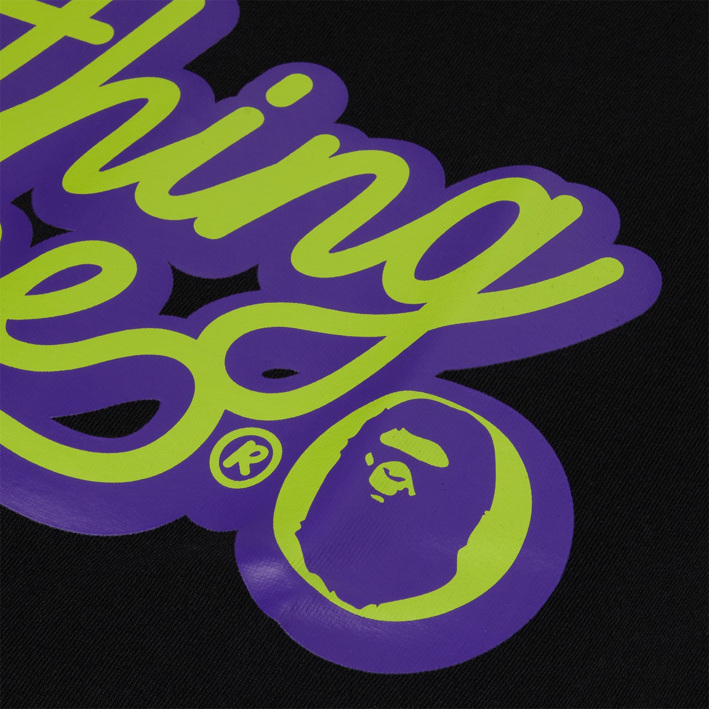 A Bathing Ape Bathing Ape Script Logo Tee (Black/Green)