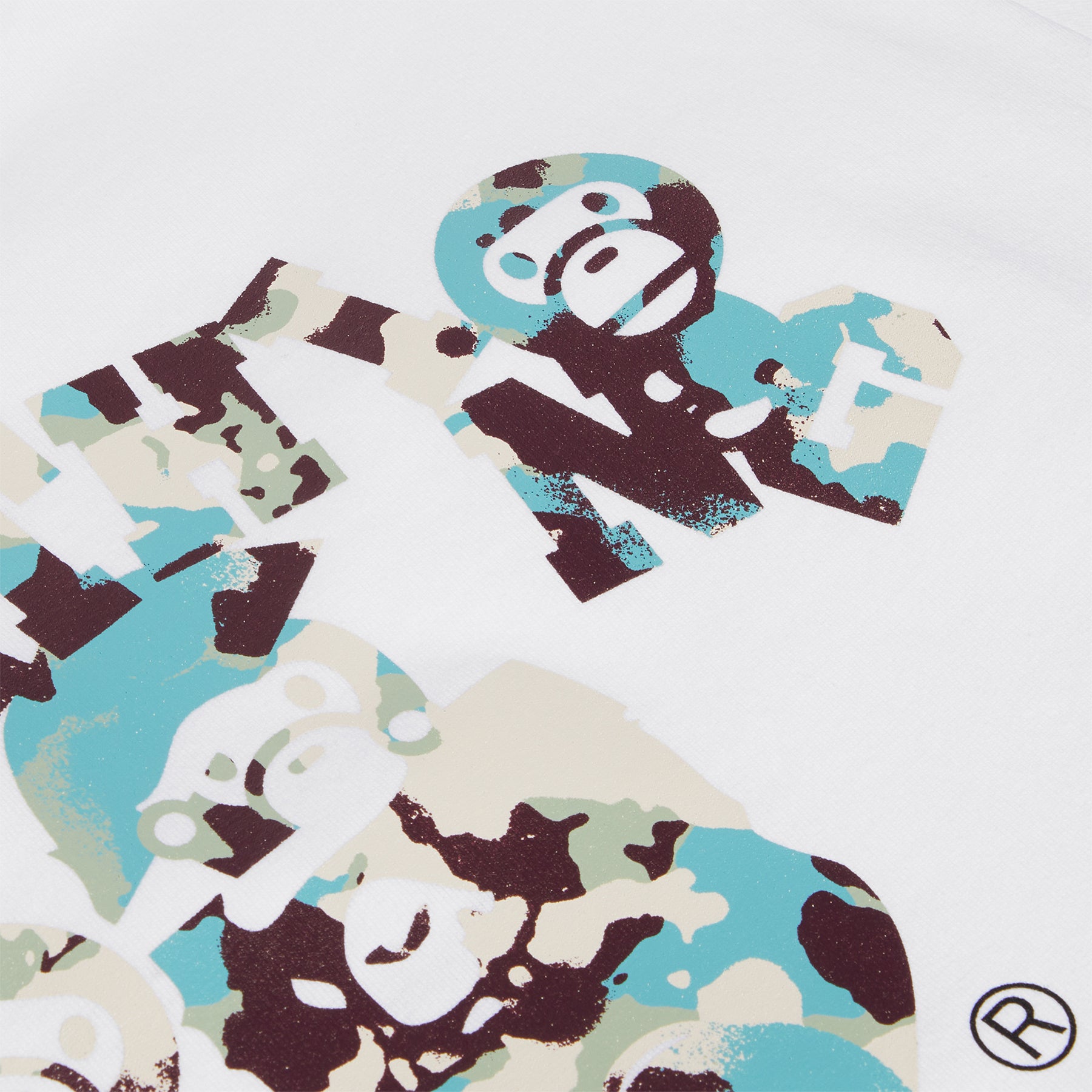 【A BATHING APE】MAP CAMO COLLEGE MILO TEE/ホワイト A Bathing Ape Map Camo College Milo Tee (White) – CNCPTS