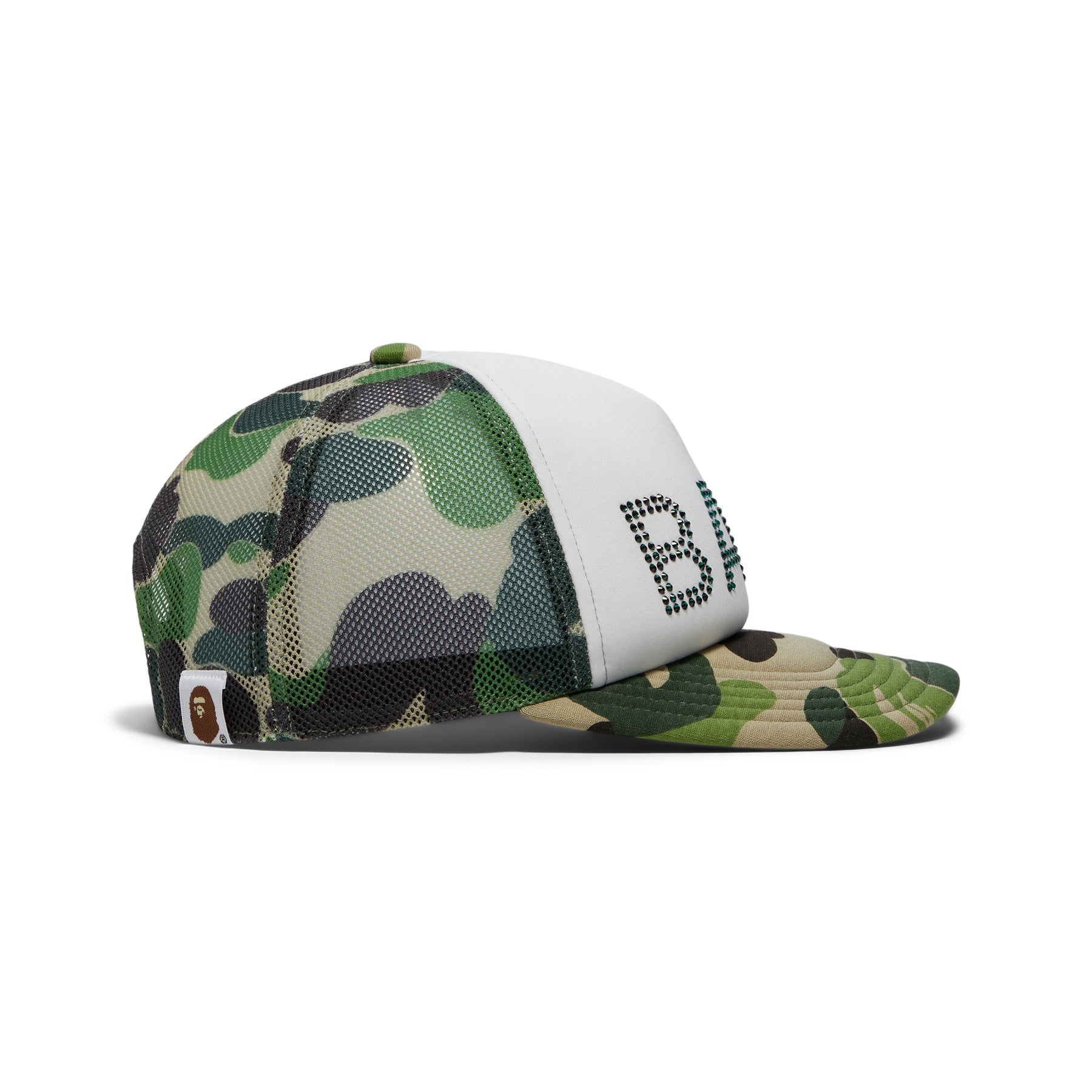 A Bathing Ape ABC Camo Crystal Stone Mesh Cap (Green)