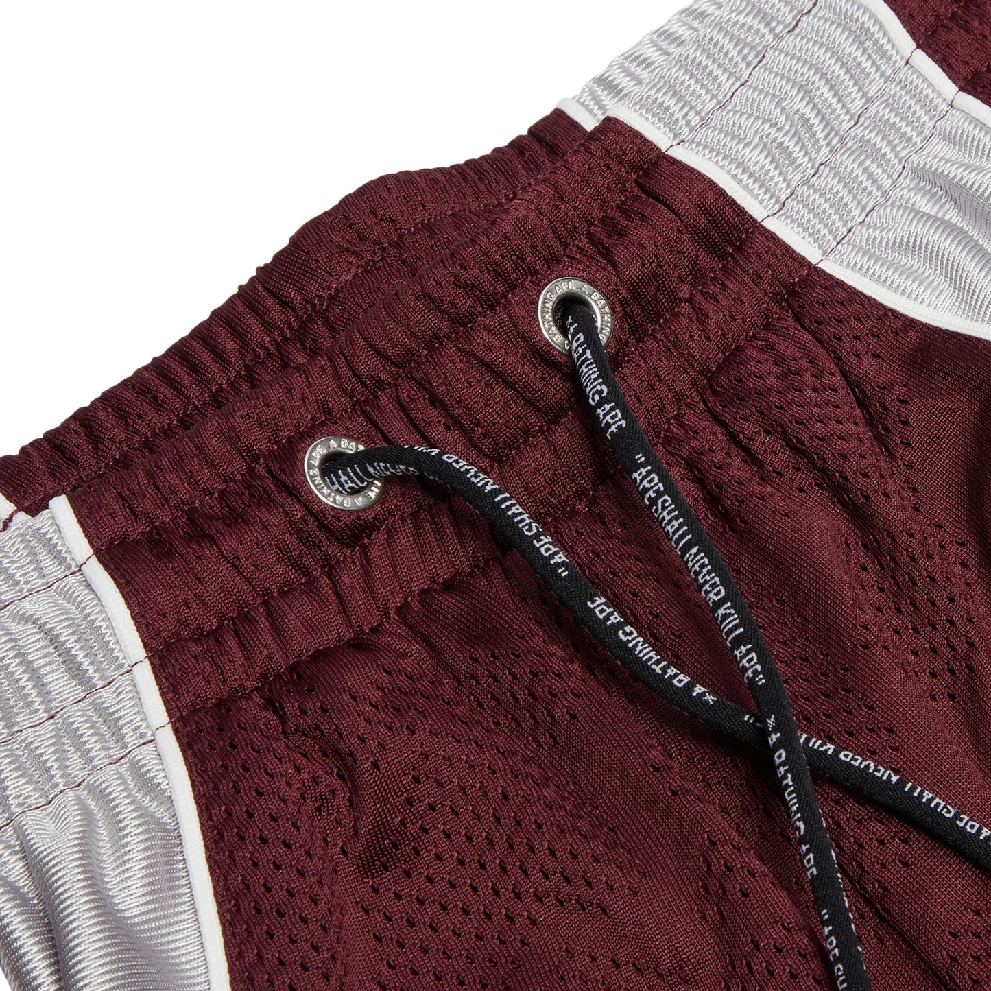 A Bathing Ape Solid Camo Jacquard Multilogo Relaxed Fit Sweat Shorts (Burgundy)