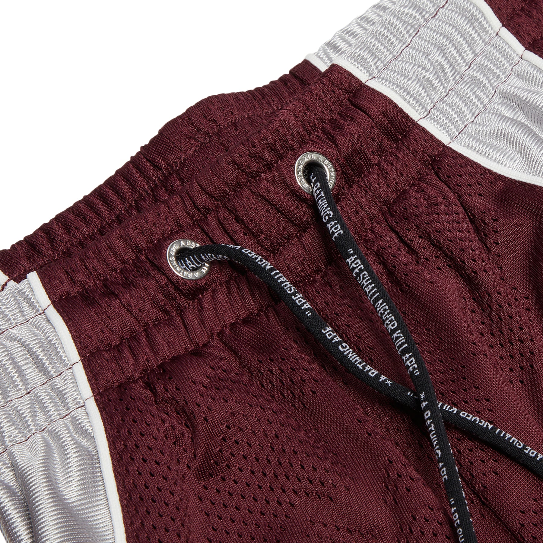 A Bathing Ape Solid Camo Jacquard Multilogo Relaxed Fit Sweat Shorts (Burgundy)