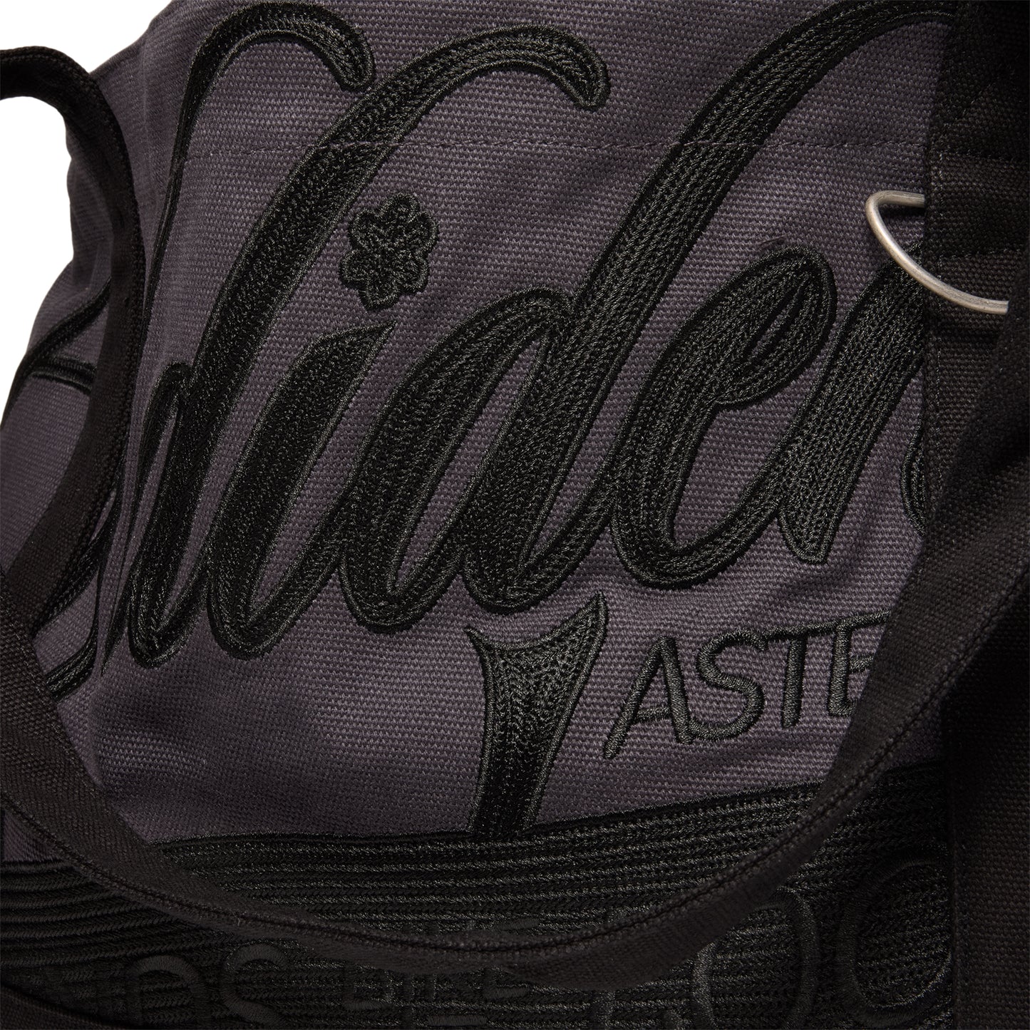 Adidem Asterisks Chainstitch Script Tote Bag (Black)