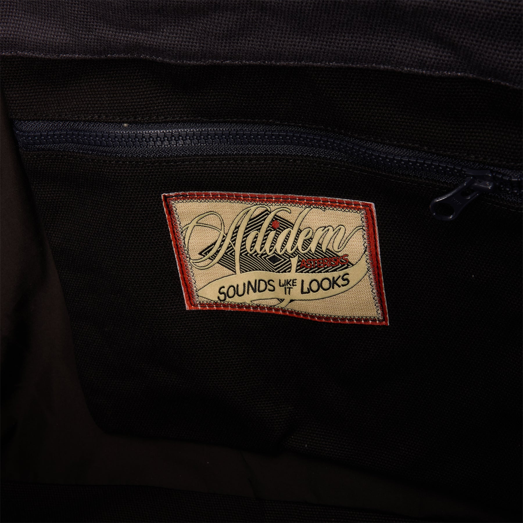 Adidem Asterisks Chainstitch Script Tote Bag (Black)