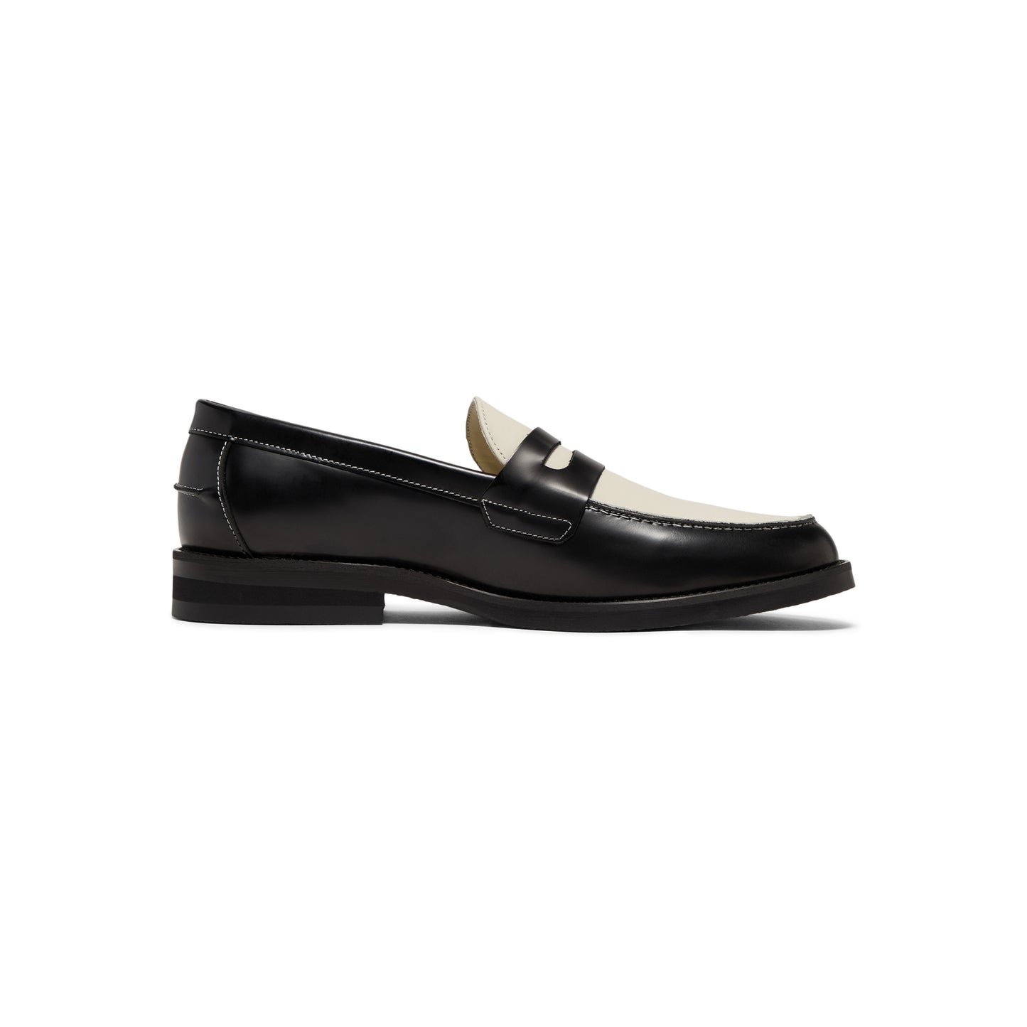 DUKE + DEXTER Wilde Penny Loafer (Black/White)
