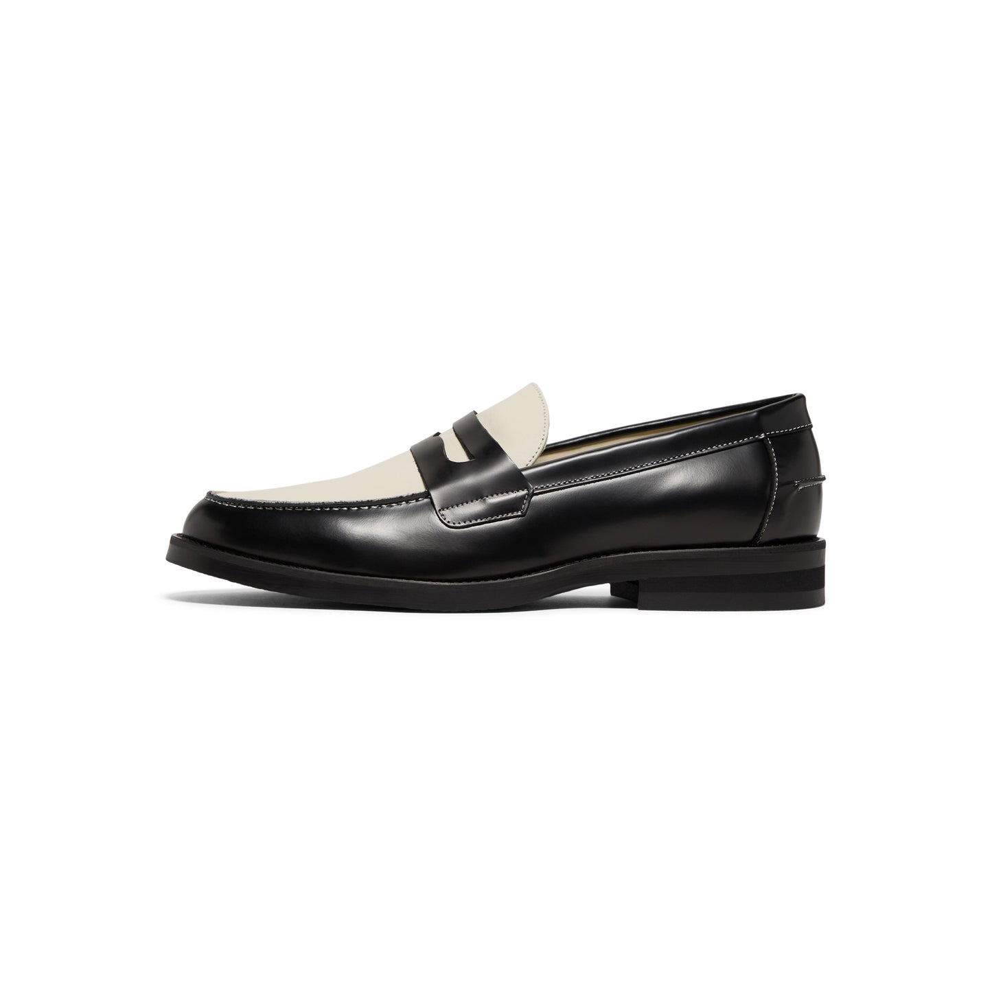 DUKE + DEXTER Wilde Penny Loafer (Black/White)