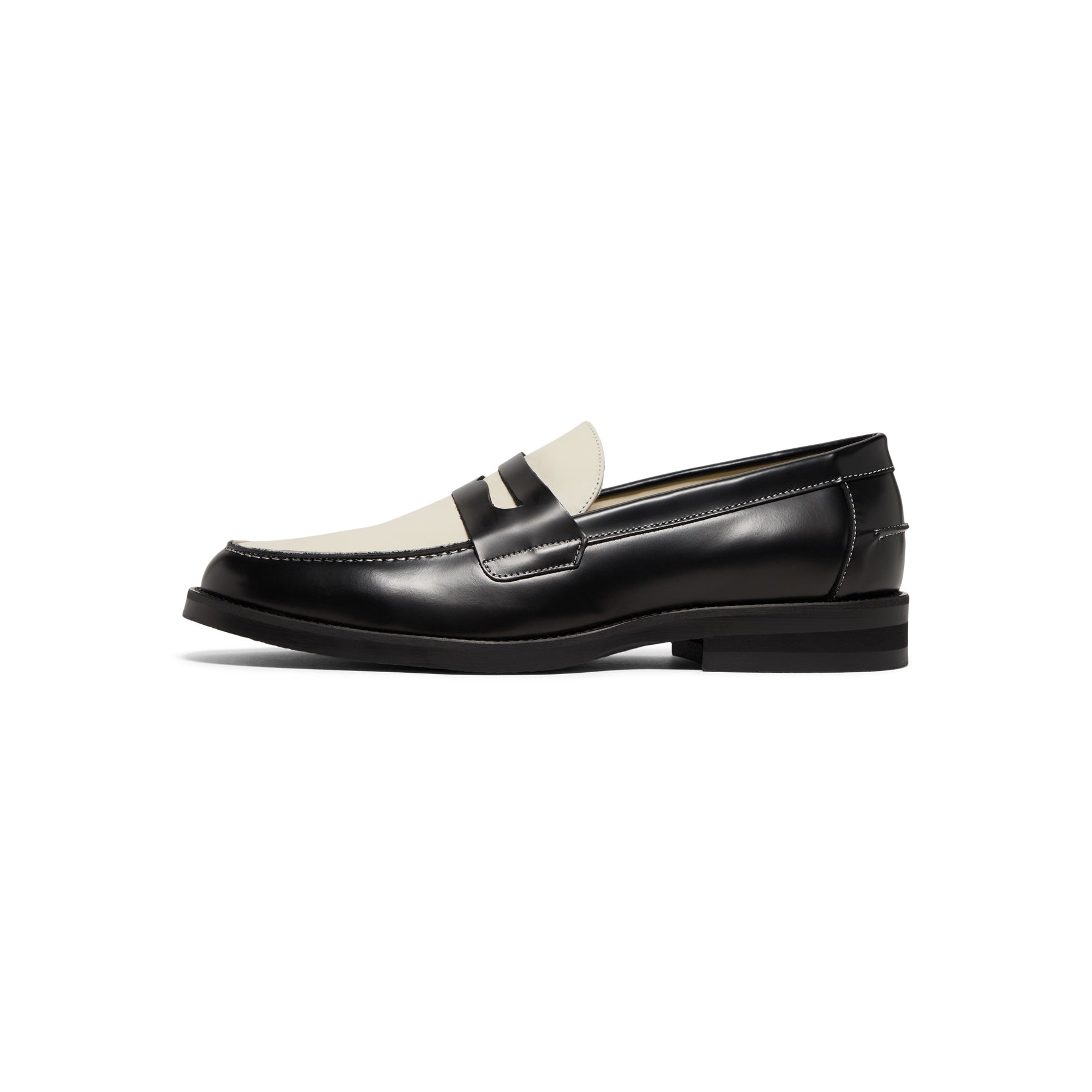 DUKE + DEXTER Wilde Penny Loafer (Black/White)