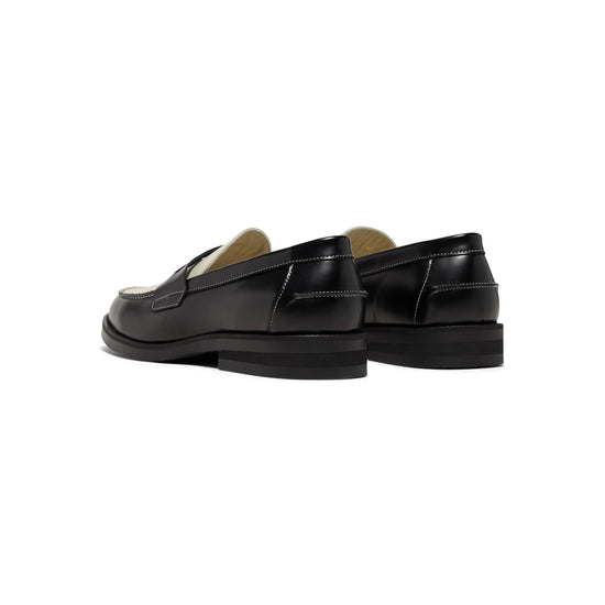 DUKE + DEXTER Wilde Penny Loafer (Black/White)