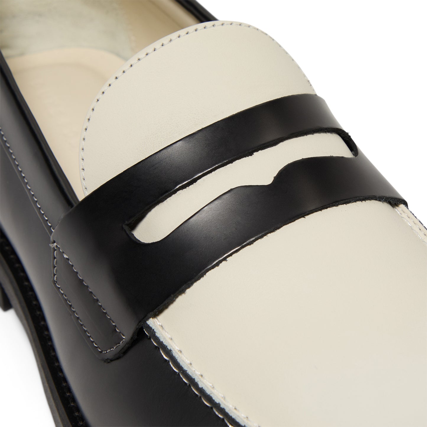 DUKE + DEXTER Wilde Penny Loafer (Black/White)