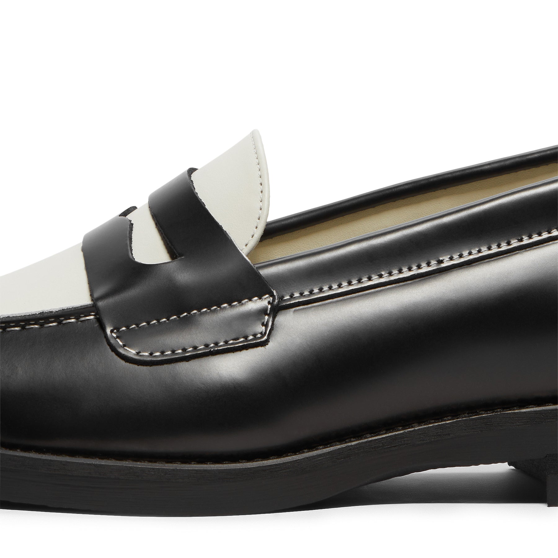 DUKE + DEXTER Wilde Black White Penny Loafer Womens (Black