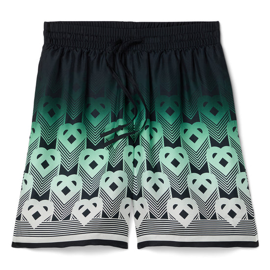 Casablanca Gradient Monogram Silk Shorts (Green/Black)