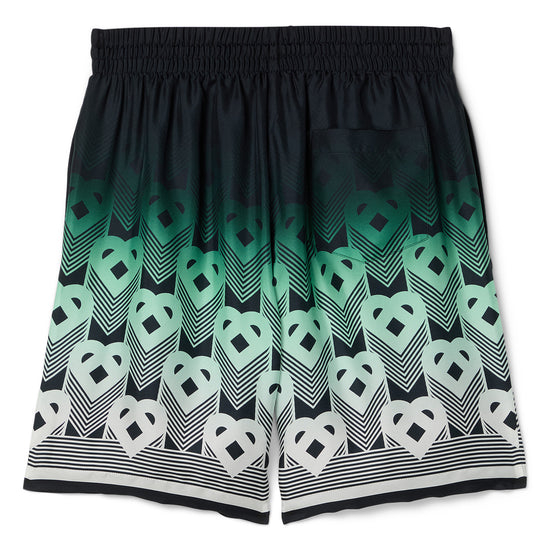 Casablanca Gradient Monogram Silk Shorts (Green/Black)