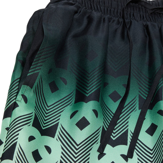 Casablanca Gradient Monogram Silk Shorts (Green/Black)
