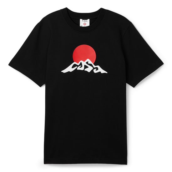 Casablanca Montagne White Snow Printed T-Shirt (Black)
