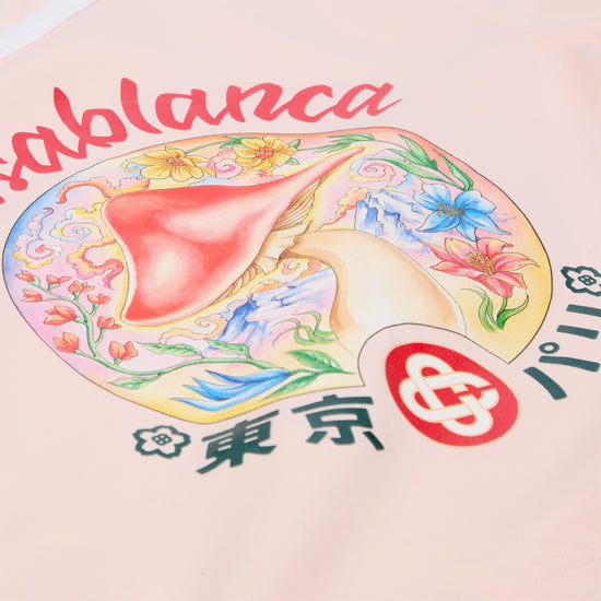 Casablanca Mushroom Emblem Cropped Tee (Pink)