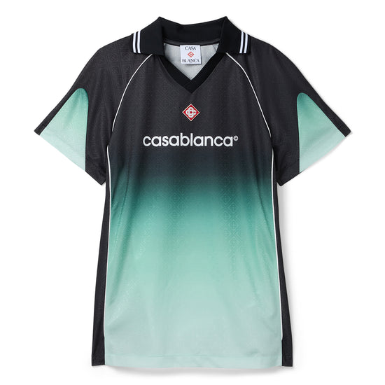 Casablanca Gradient Monogram Jacquard Football Shirt (Black/Green)