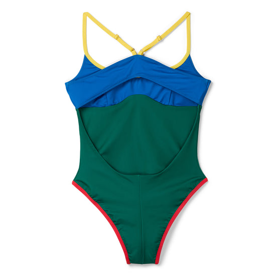 Casablanca Colorblock Swimsuit (Green)