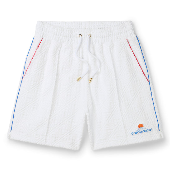 Casablanca Monogram Jacquard Towelling Shorts (White)